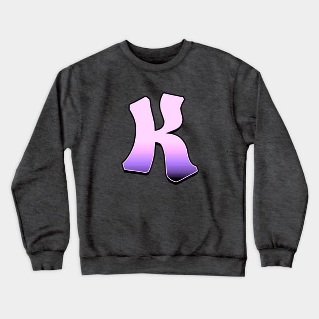 Letter K - Pink fade Crewneck Sweatshirt by dmitri-art